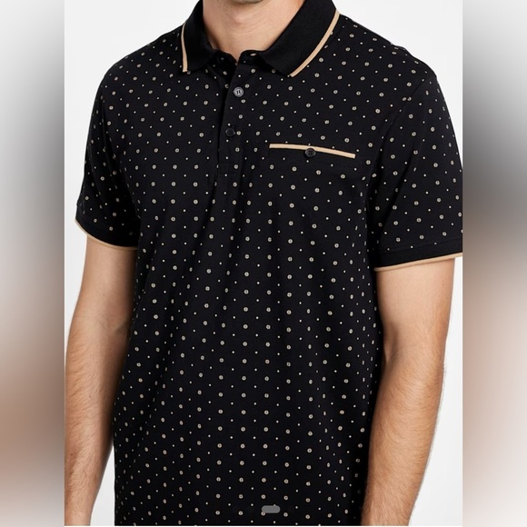 Guess Other - Guess Black Tan Ria Geometric Polo | GUESS Shirt